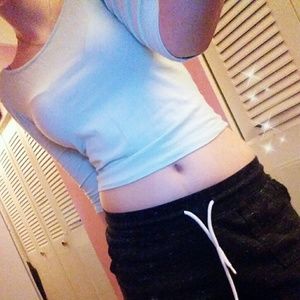 pale blue crop top